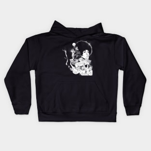 My Superheroes are BLACK! Black and White illustration Kids Hoodie